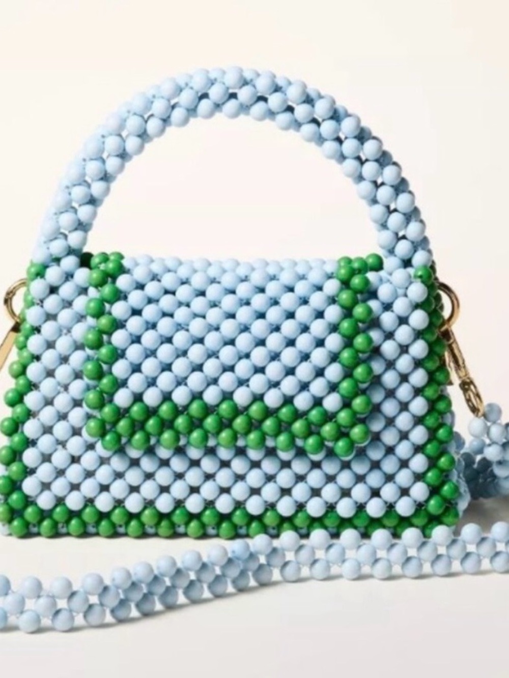 Kate Spade x Target collaboration beaded Light Blue & Green Mini Top-Handle